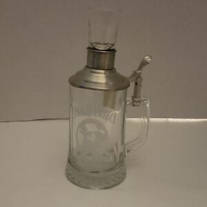 Jack Daniel's Silver and Clear Glass Stein